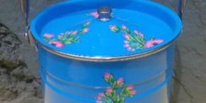 Hand Painted Metalware Milk Pot