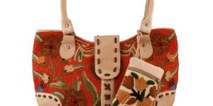 Handmade Embroidered Suede Shoulder Bag