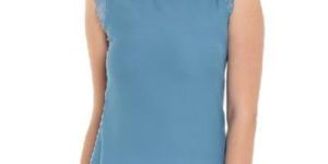 Top400445 Solid Blue Ladies Top