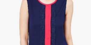 400518 Plain Blue Colour Womens Top