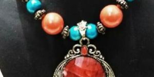 Beaded Orange Necklace