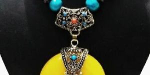 Beaded Yellow Necklace