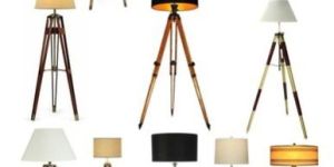 Wooden Tripod Lamp