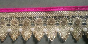 Daimond Pearl Work Stich Cover Paiping China Cut Work Laces