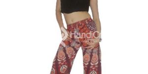 Red Color Palazzo Capri Pants