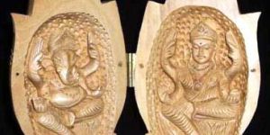 Wooden Laxmi, Ganesh Statue