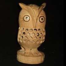 Wooden Owl Statue