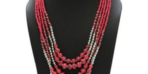 Red Beaded Chain Necklace