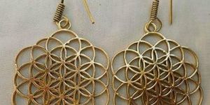 Brass Round Earrings
