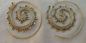 Brass Spiral Earrings