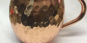 Copper Hammered Mug with Handle