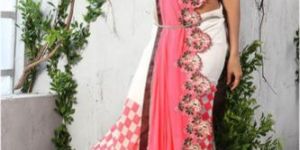 Shaily Pink Georgette Printed Saree