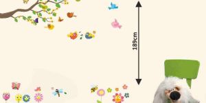 Decor Kafe Branch Colourful Butterflies Wall Sticker 1