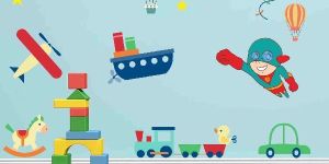 Decor Kafe Kids Playing Wall Sticker