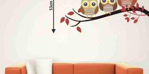 Decor Kafe Owl on Branch Wall Sticker