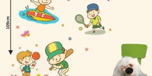 Decor Kafe Playing Games Surfing Wall Sticker