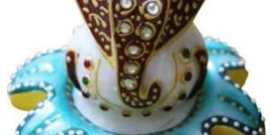 Hand Crafted Flower Shape Marble Ganesh