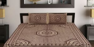 Kraft Sutra Cotton Barmeri Block Print Bed Cover
