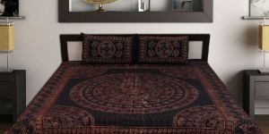 Kraft Sutra Cotton Barmeri Block Print Handmade Bed Cover Set