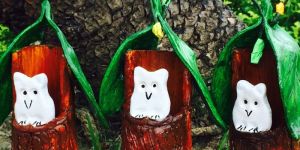 Wooden Owl Pen Stand