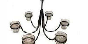 Wrought Iron 6 Arm Candle Chandelier