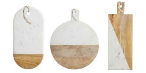 White Marble Wood Cheese Board