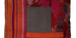 Multicoloured Silk Patchwork Cushion Cover