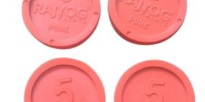 Embossed Peach Coloured Round Plastic Tokens