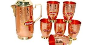 Copper Jug and Glass Set