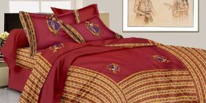 Patch Work Dancing Doll Printed Double Bedsheet