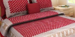 Red Colour Paisley Printed Pure Cotton Double Bedsheet