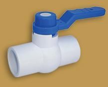 Solid UPVC Ball Valve Long Handle M S Plate