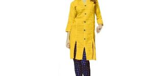 Yellow Pintuck Kurti
