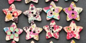 Star Shaped Printed Buttons