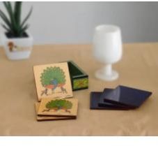 Wooden Coaster with Hand-painted