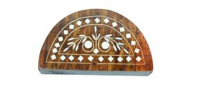 Wooden Tissue Holder Handcrafted Semi-Circular Napkin Holder