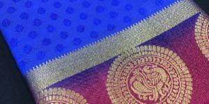 Rich Peacock Blue Pink Sarees