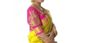 South Yellow Embroidered Sarees