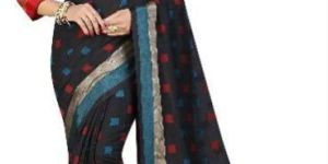Two Square Black Jacquard Sarees