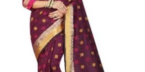 Two Square Wine Jacquard Sarees