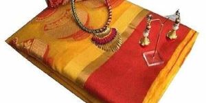 Yellow Matka Jacquard Sarees