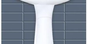 Modern Ceramic Pedestal Plain Wash Basin