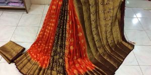 Contrast Blouse Tussar Silk Sarees