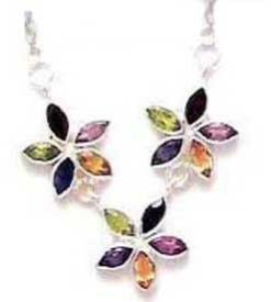 SNS-00067 Sterling silver with tiger eye stone necklace