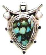 SPS-00014 Sterling silver cut stone settled pendant