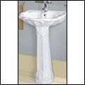 white sanyo gold pedestal wash basin