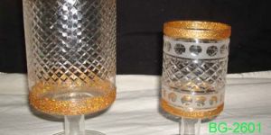 Cut Work Glass Candle Holder