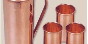 Copper Glasses and Pitcher