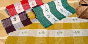 Embroidered Cotton Checkered Rugs