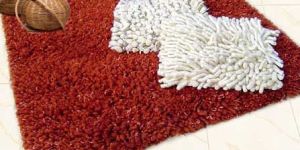Red Plain Shaggy Rug